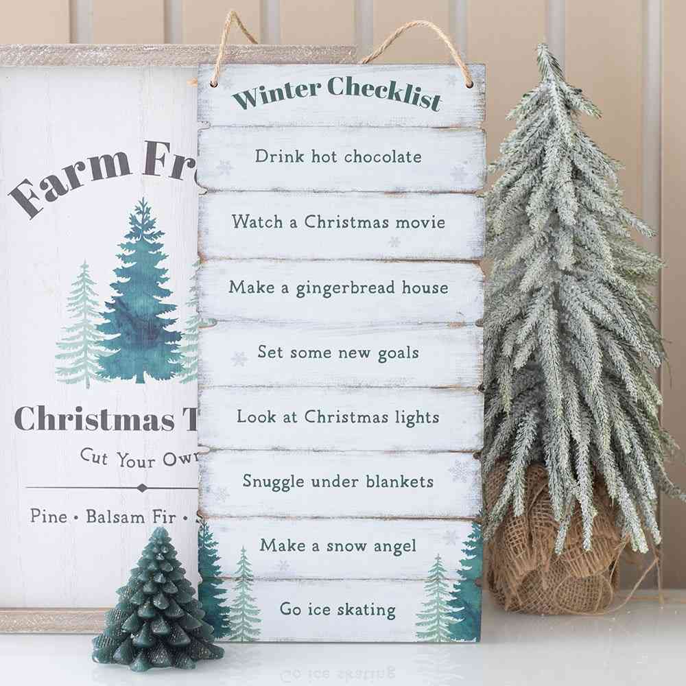 Something Different - Winter Wonderland Checklist Decorative sign - Multicolours